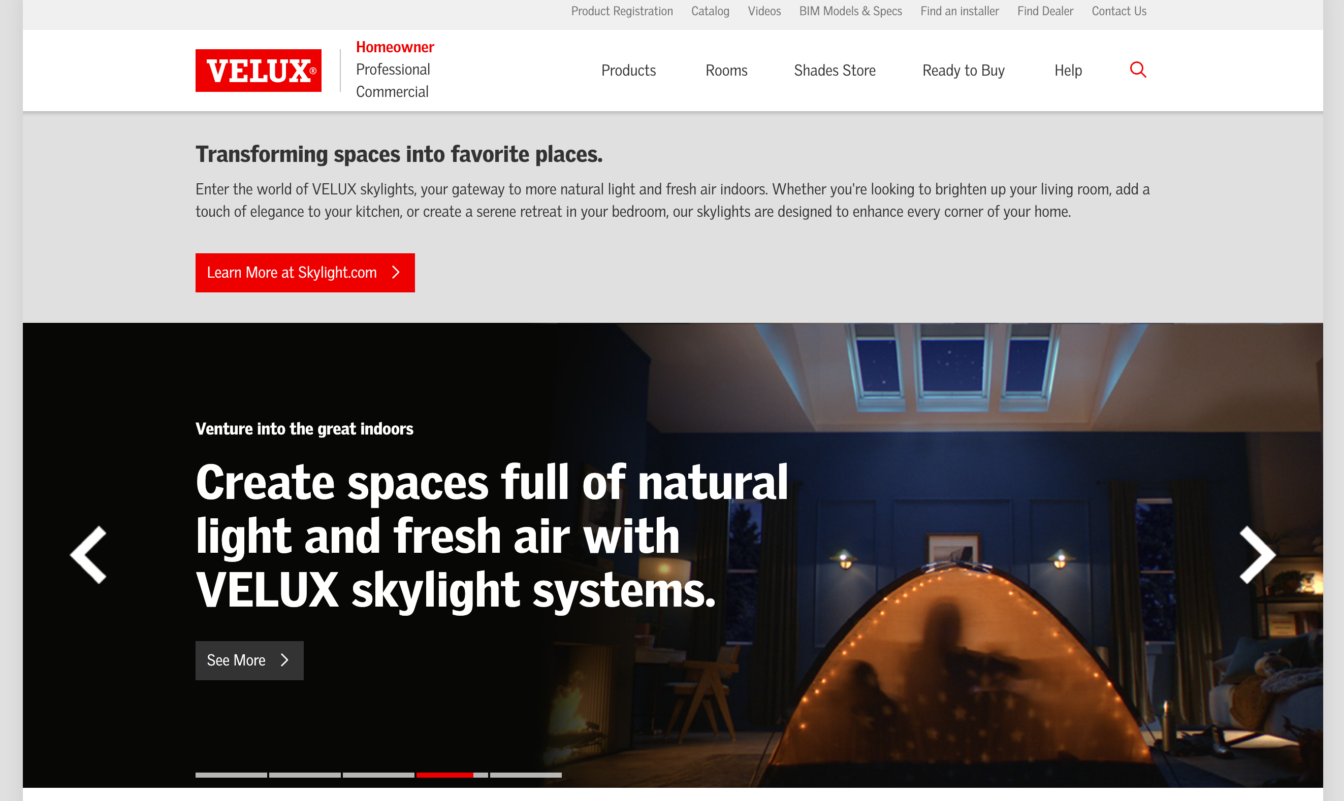 Velux website
